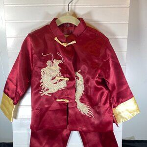 Toddler, 2 T Satin Asian 2 piece Outfit, Tian Ba Gong, Used, very good condition